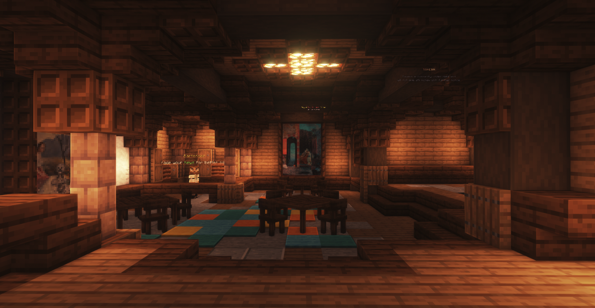Interior with Items and Signs